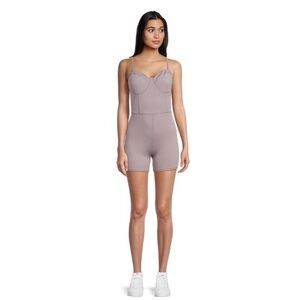 Women's Gray Sleeveless Athletic Romper